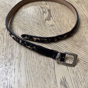 Brighton Women's Leopard Print Leather Belt Silver Buckle Size‎ 30 B7903